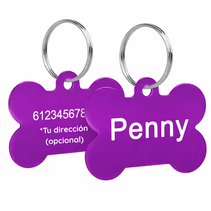Placa de Identificación Personalizada en Forma de Hueso