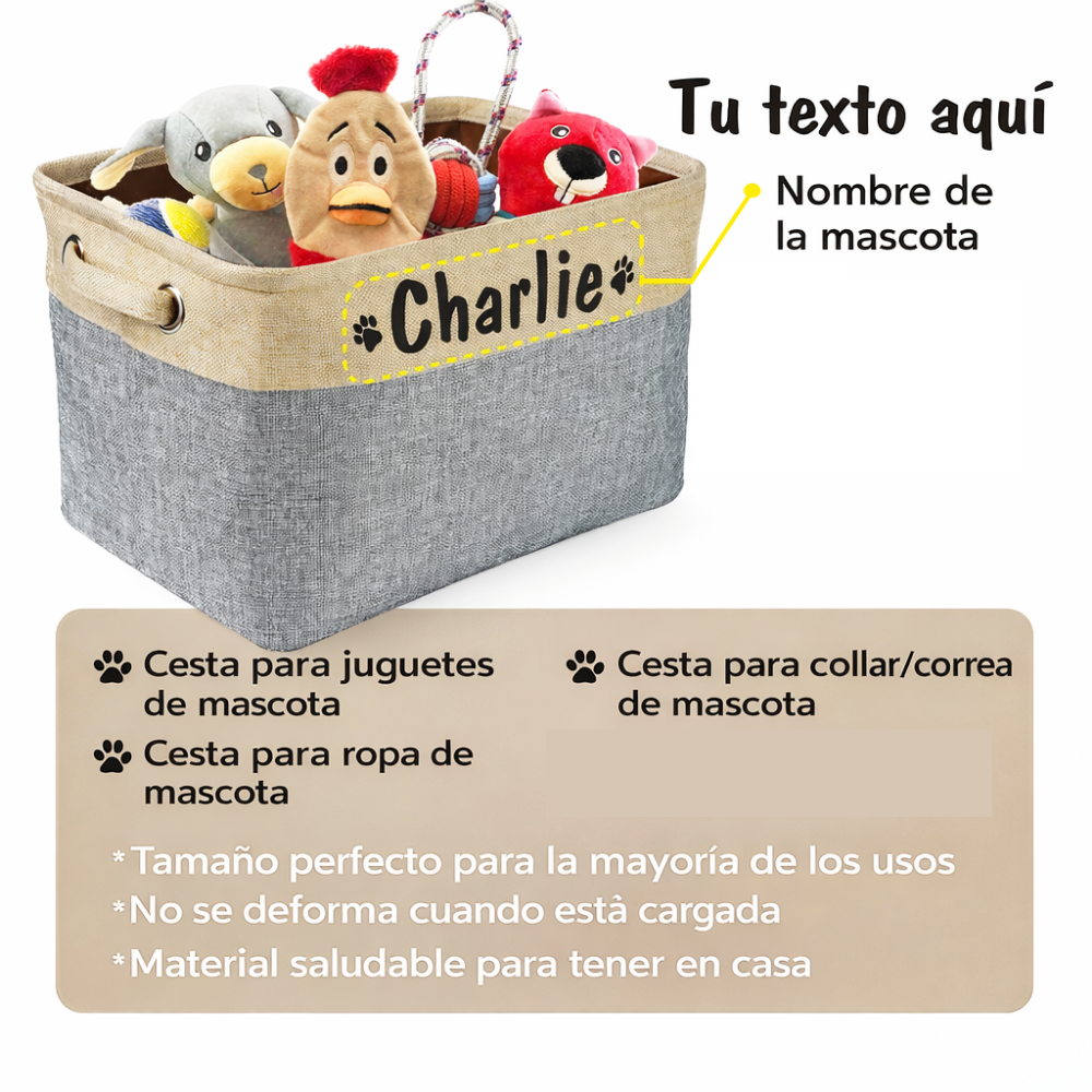 Cesta Personalizada para Juguetes de Perro