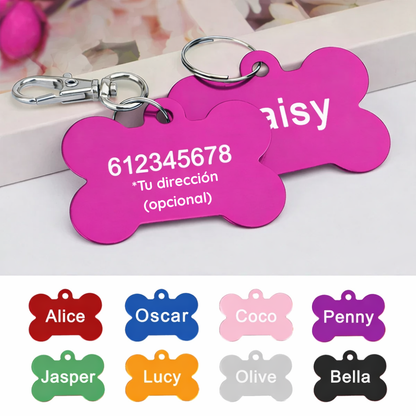 Placa de Identificación Personalizada en Forma de Hueso