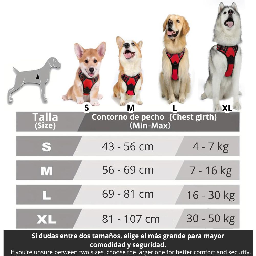 Arnés Reflectante Ajustable y Transpirable para Mascotas