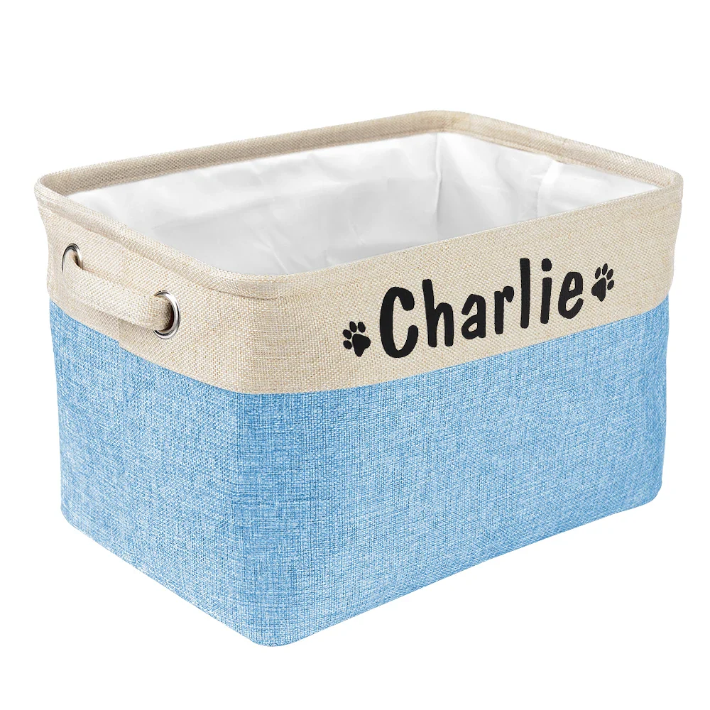 Cesta personalizada para juguetes de perro, vista general
