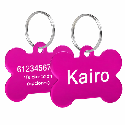 Placa de Identificación Personalizada en Forma de Hueso