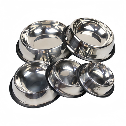 Cuenco metalico de acero inoxidable para perro, vista general