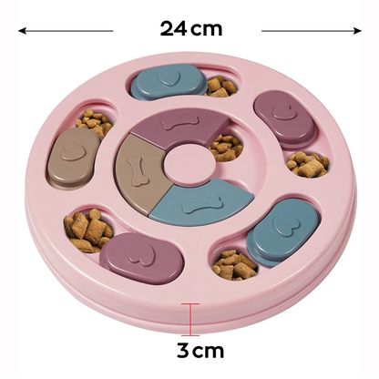 Colores disponibles del cuenco interactivo con compartimentos para perro