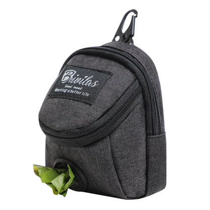 Dispensador de bolsas integrado en la mochila de paseo para perro