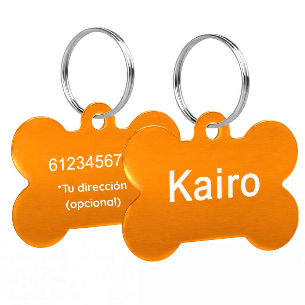 Placa de Identificación Personalizada en Forma de Hueso