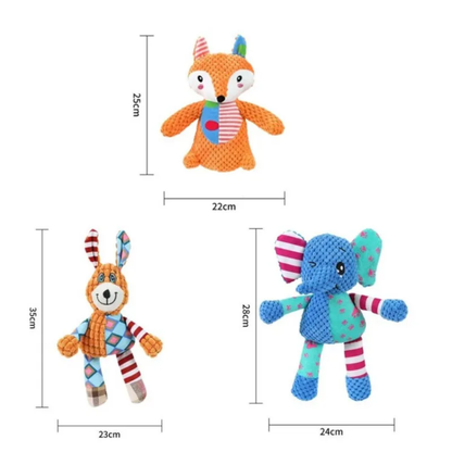 Tamanos disponibles del peluche resistente para perro
