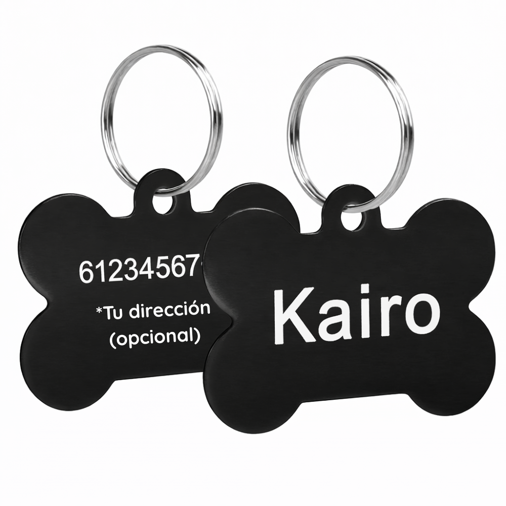 Placa de Identificación Personalizada en Forma de Hueso