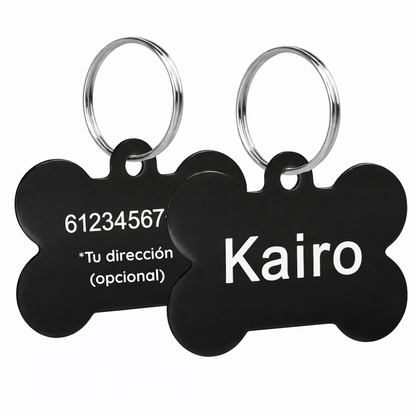 Placa de Identificación Personalizada en Forma de Hueso