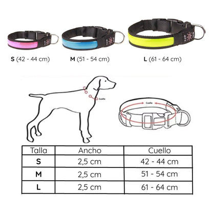 Collar Luminoso LED para Perro
