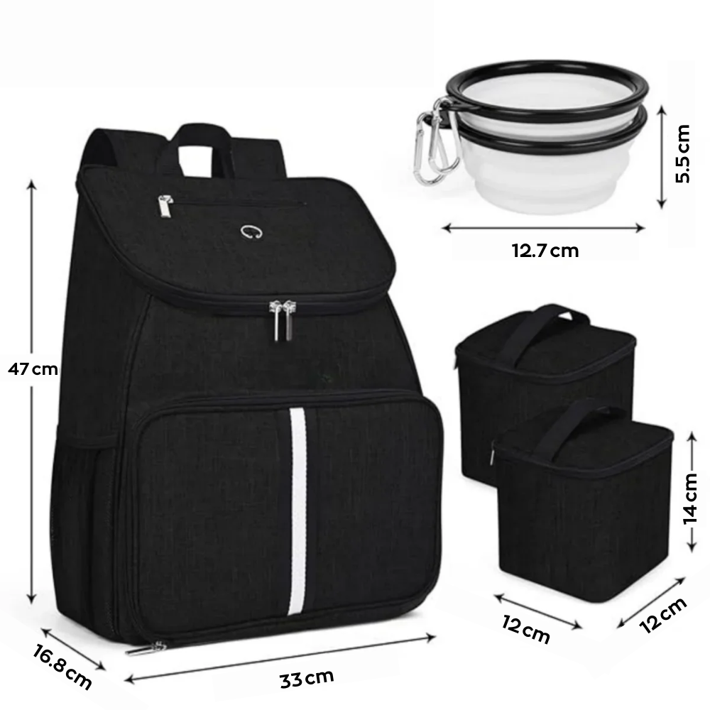 Mochila de viaje para perro lista para una excursion