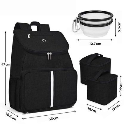 Mochila de viaje para perro lista para una excursion