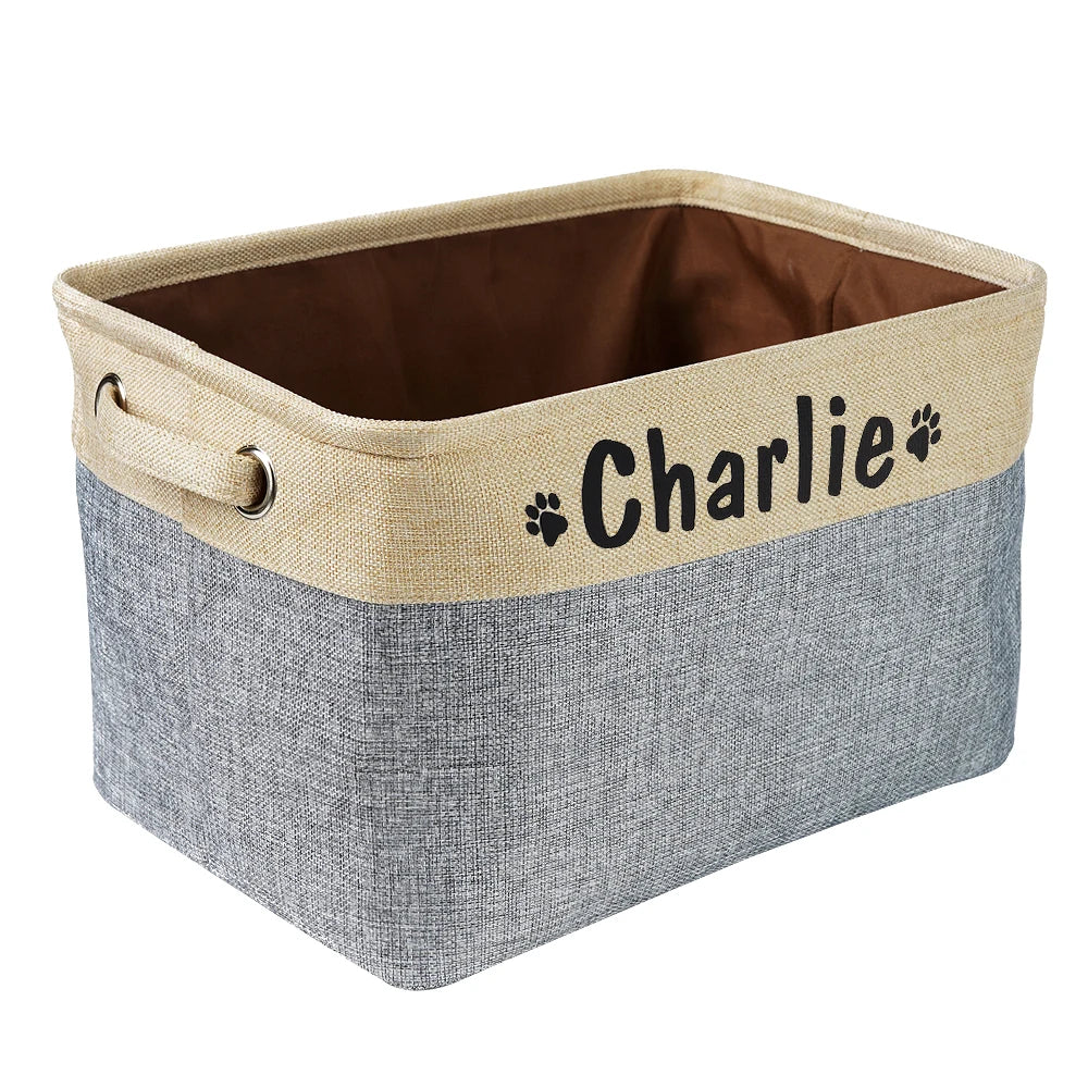 Tamanos disponibles de la cesta personalizada para juguetes de perro