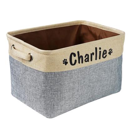 Tamanos disponibles de la cesta personalizada para juguetes de perro