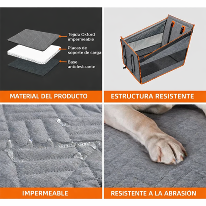 Protector de Asiento Trasero para Perros con Extensor Tipo Hamaca