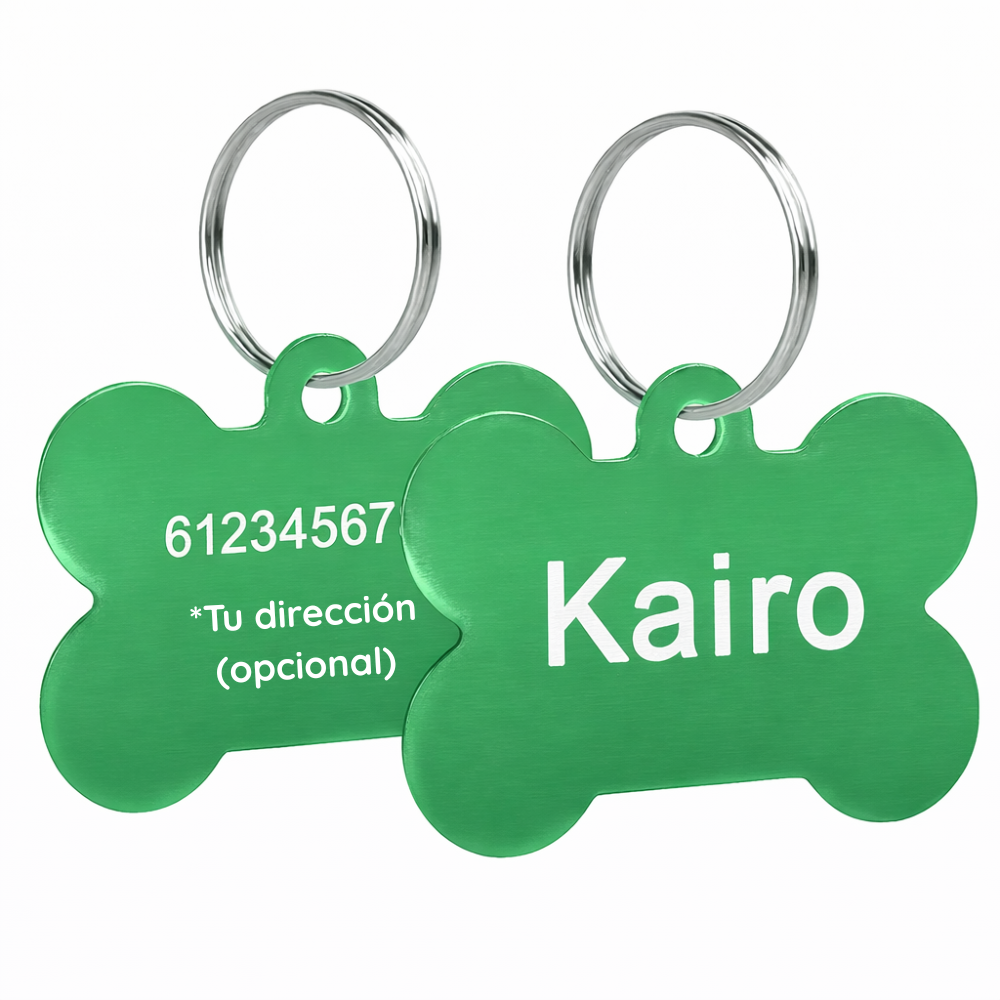 Placa de Identificación Personalizada en Forma de Hueso