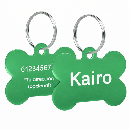 Placa de Identificación Personalizada en Forma de Hueso