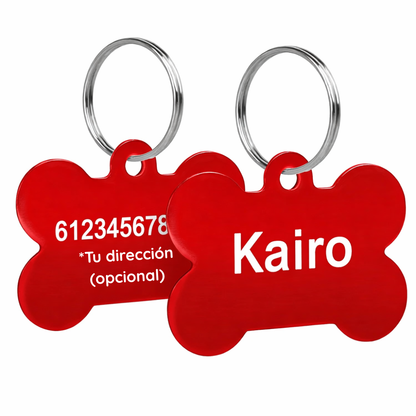 Placa de Identificación Personalizada en Forma de Hueso
