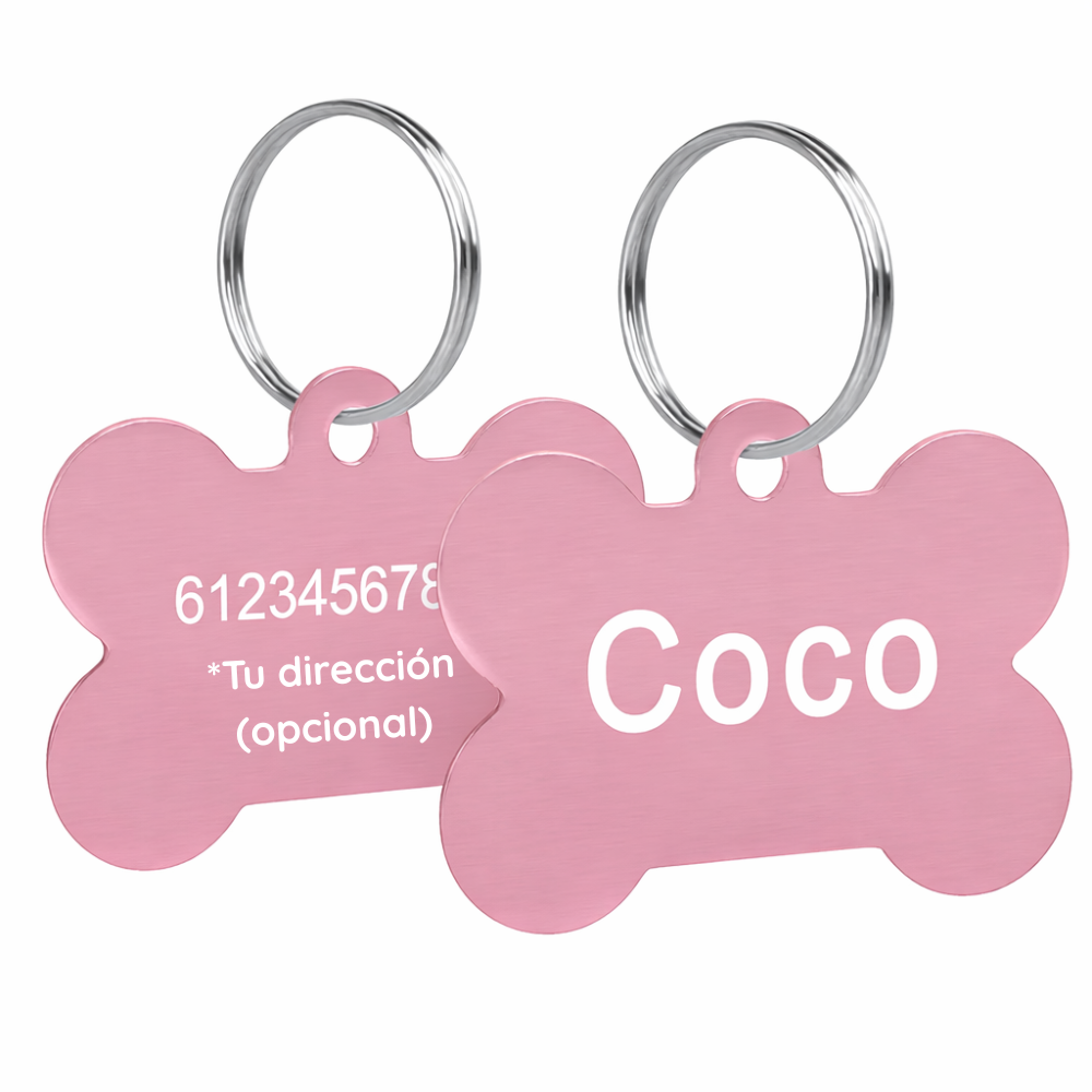 Placa de Identificación Personalizada en Forma de Hueso